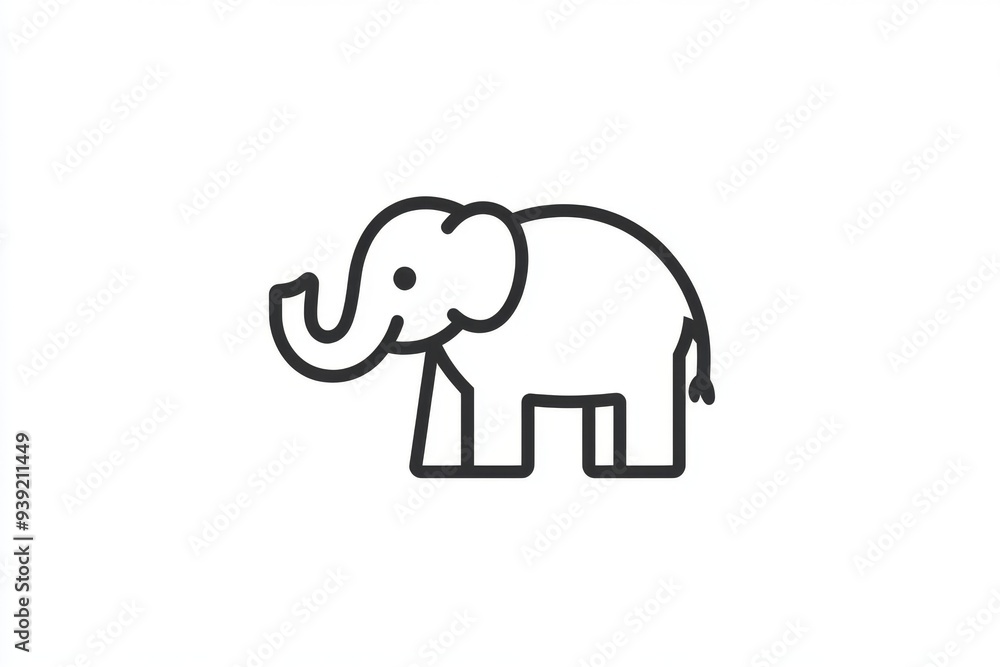 Elephant Line Icon. Elephant Line Icon.