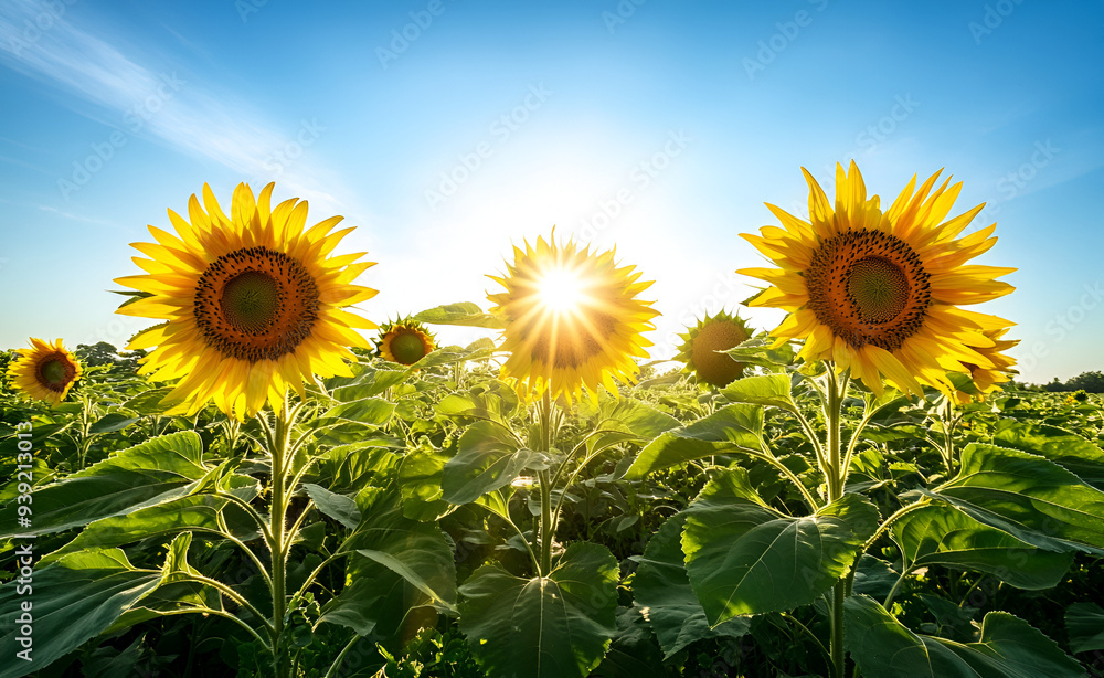 Obraz premium Sunflower in Golden Hour Light
