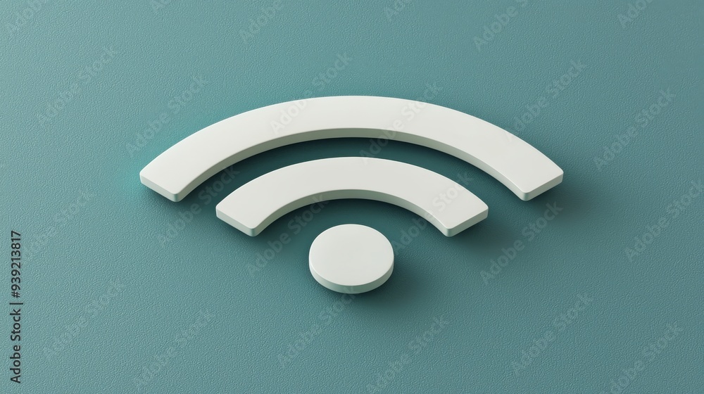 Wireless Internet Symbol Displayed on a Teal Background Wireless Internet Symbol Displayed on a Teal Background