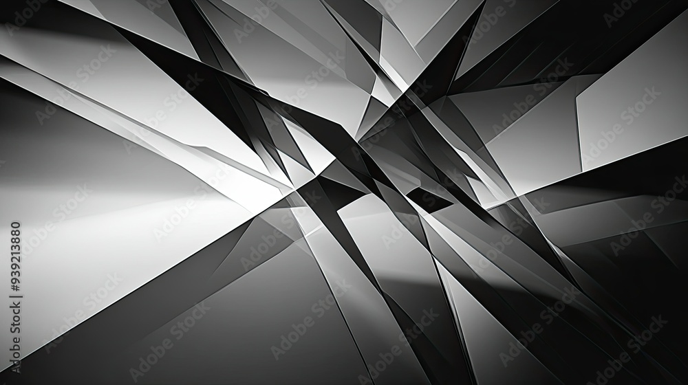 Monochromatic geometric design with sharp angles and clean lines, creating a modern, abstract background with depth. Monochromatic geometric design with sharp angles and clean lines, creating a modern, abstract background with depth.