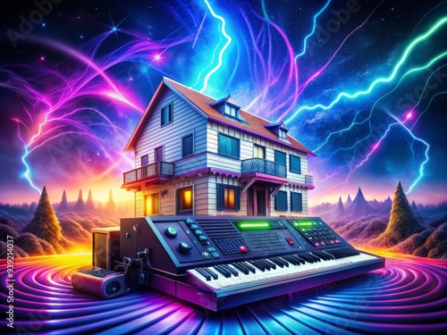 Neo-Electro House: Energetic electro house with futuristic synths and pulsating basslines, evoking a vibrant and cutting-edge atmosphere. photo