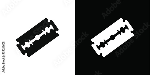 Blade razor icon Black line art vector logo set