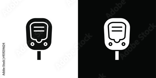 blood glucose icon Black line art vector logo set
