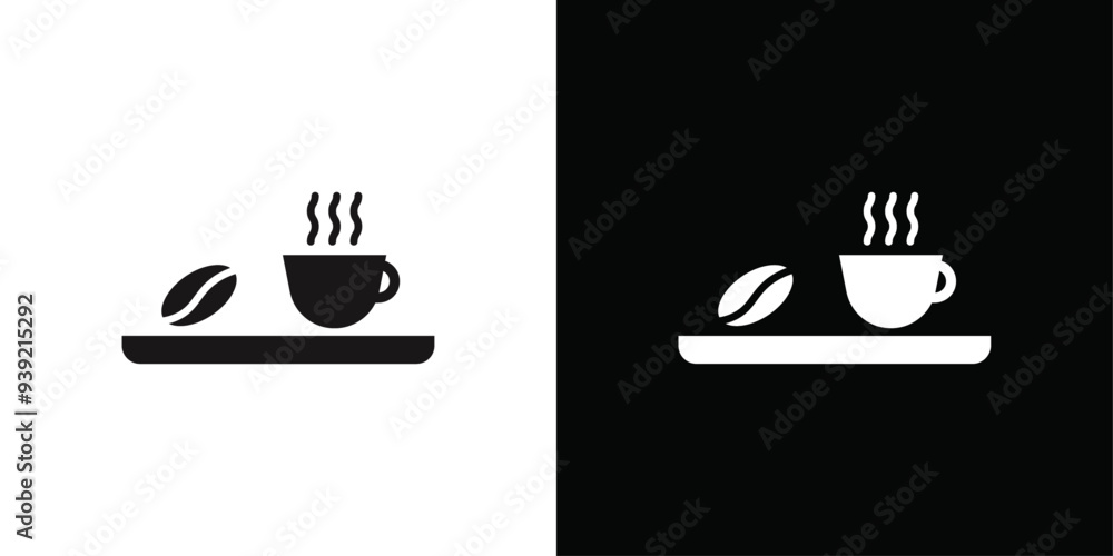 Coffee cup icon Black line art vector logo set Coffee cup icon Black line art vector logo set