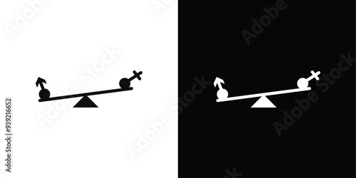 Hormone imbalance icon Black line art vector logo set photo