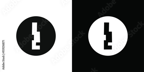 key hole icon Black line art vector logo set