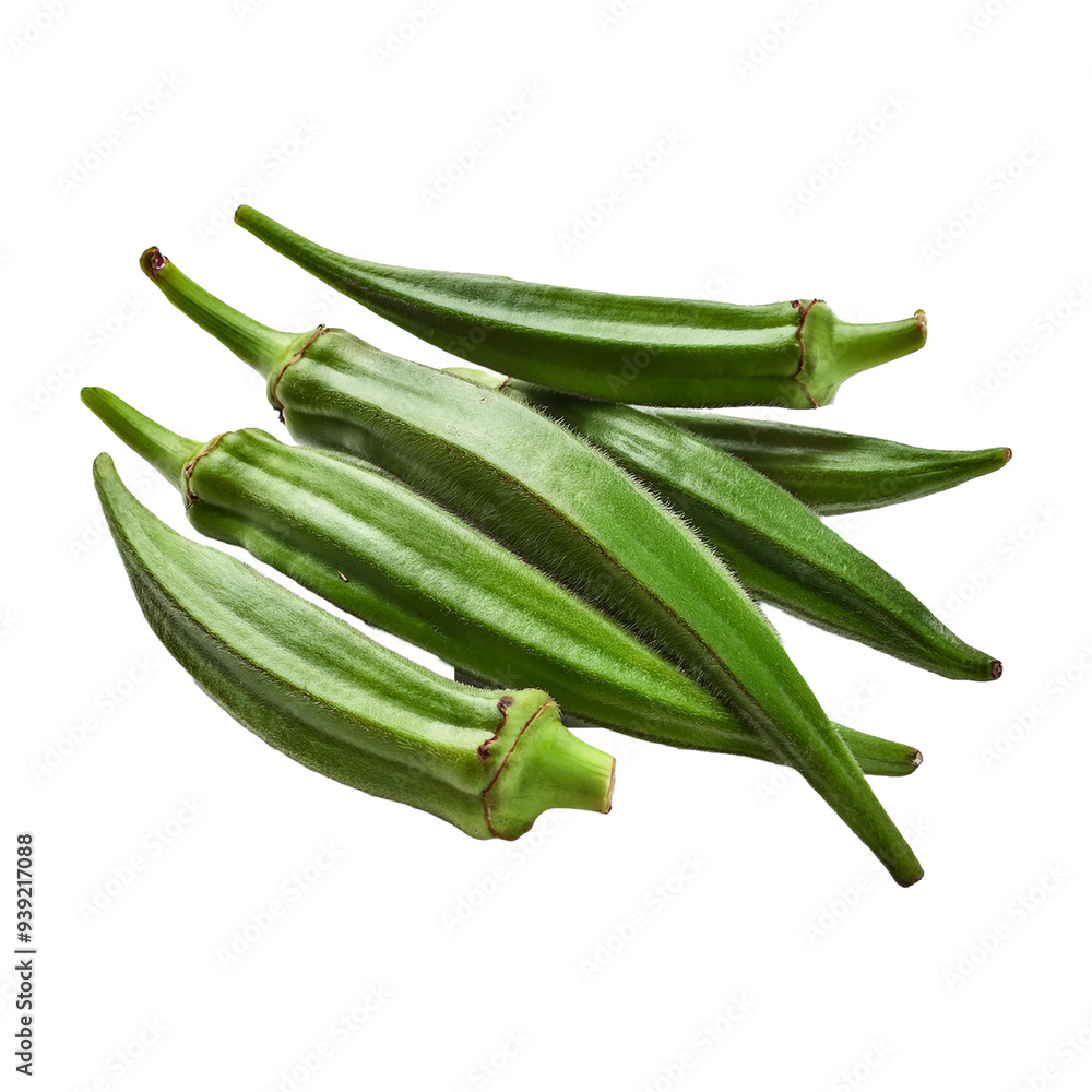 a bunch of green okra on a transparent background a bunch of green okra on a transparent background