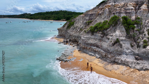 Espelho Beach In Trancoso Bahia Brazil. Beach Landscape. Brazilian Northeast. Bahia Brazil. Seascape Outdoor. Espelho Beach In Trancoso Bahia Brazil. Peaceful Scenery Of Tourism. photo