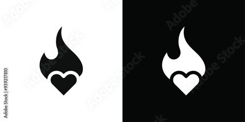 Passion icon Black line art vector logo set