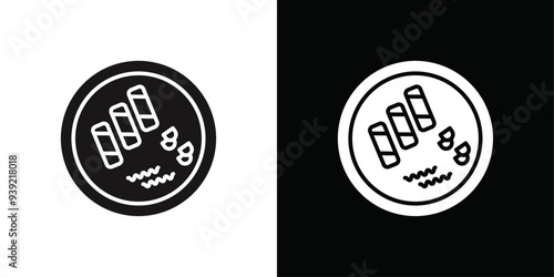 Popiah icon Black line art vector logo set