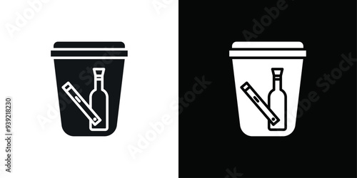 Quitting bad habits icon Black line art vector logo set