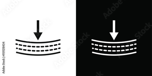 Resilience material icon Black line art vector logo set