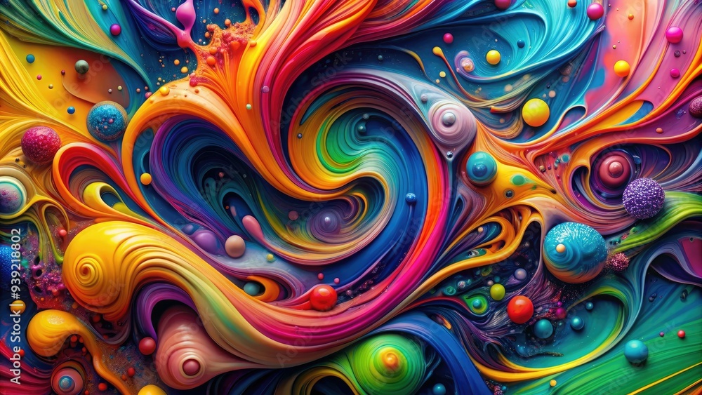 Vibrant, abstract background featuring a chaotic mix of colorful shapes, swirling lines, and splattered paint, creating a dynamic, eye-catching messy pattern. Vibrant, abstract background featuring a chaotic mix of colorful shapes, swirling lines, and splattered paint, creating a dynamic, eye-catching messy pattern.