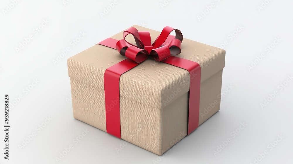 Gift Box on White Background: A Classic and Elegant Gift Box Set Against a Clean White Background. Gift Box on White Background: A Classic and Elegant Gift Box Set Against a Clean White Background.