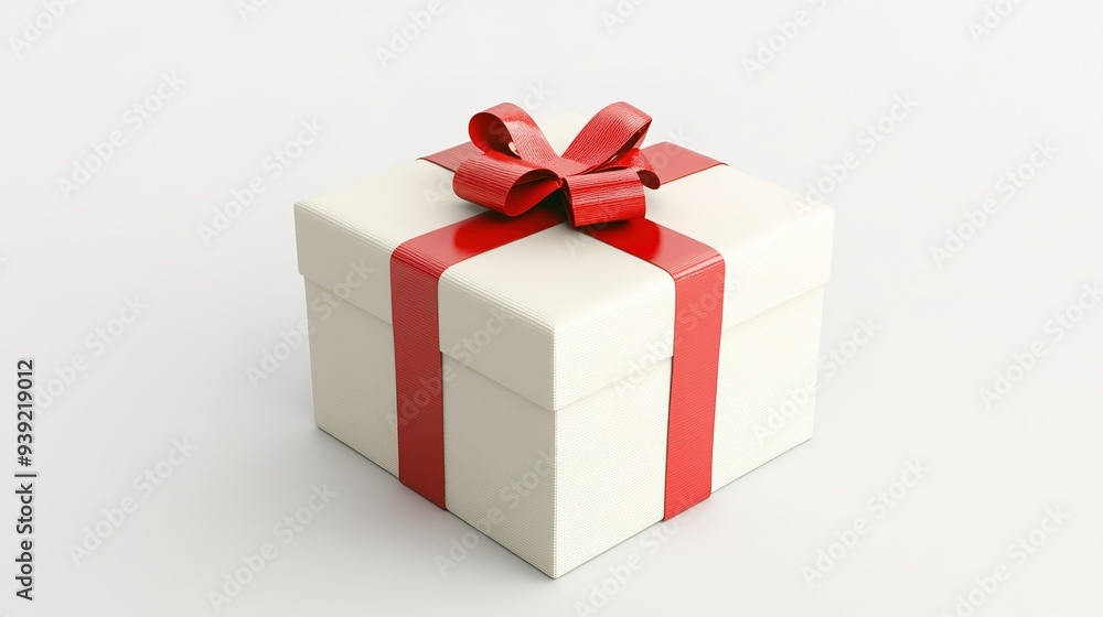 Gift Box on White Background: A Classic and Elegant Gift Box Set Against a Clean White Background. Gift Box on White Background: A Classic and Elegant Gift Box Set Against a Clean White Background.
