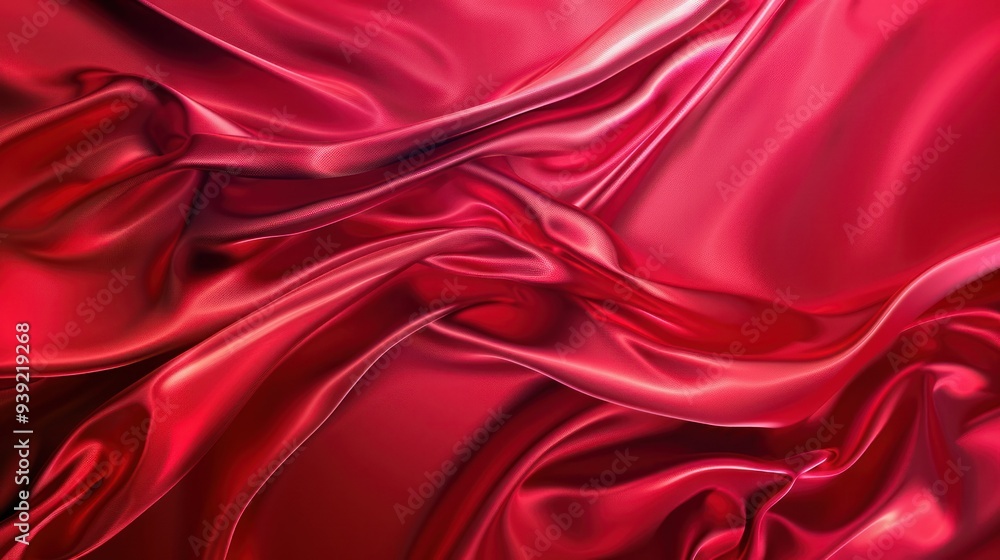 Obraz premium Red Satin Fabric
