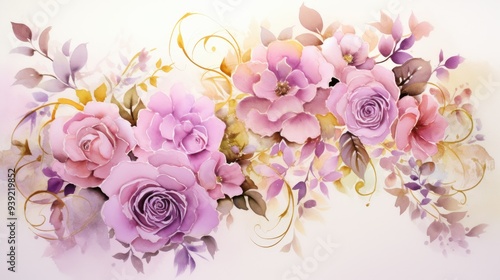 Watercolor floral design with pastel hues