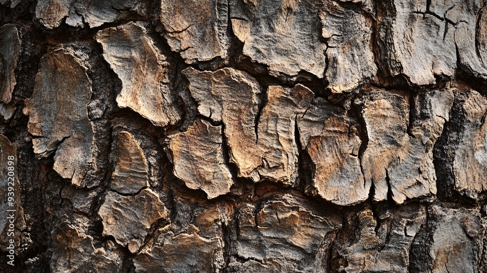 © NATTAWUT - High-resolution image of oak bark's natural texture, highlighting its rugged appearance © NATTAWUT - High-resolution image of oak bark's natural texture, highlighting its rugged appearance