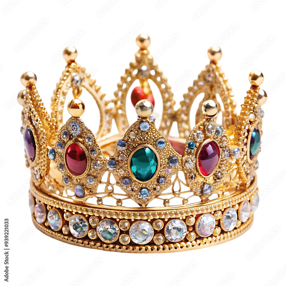 Elegant Crown Jewellery Isolated on White Background for Luxury and Royalty Themed Designs Elegant Crown Jewellery Isolated on White Background for Luxury and Royalty Themed Designs