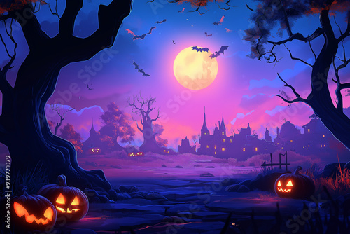 Halloween background with scary elements