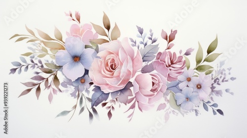 Watercolor floral design with pastel hues