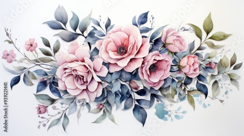 Watercolor floral design with pastel hues