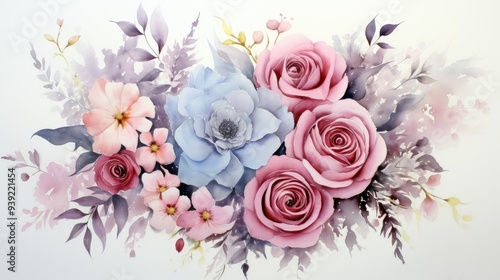 Watercolor floral design with pastel hues