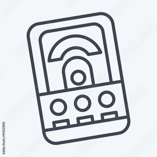Icon Volt Meter. related to Measuring symbol. line style. simple illustration