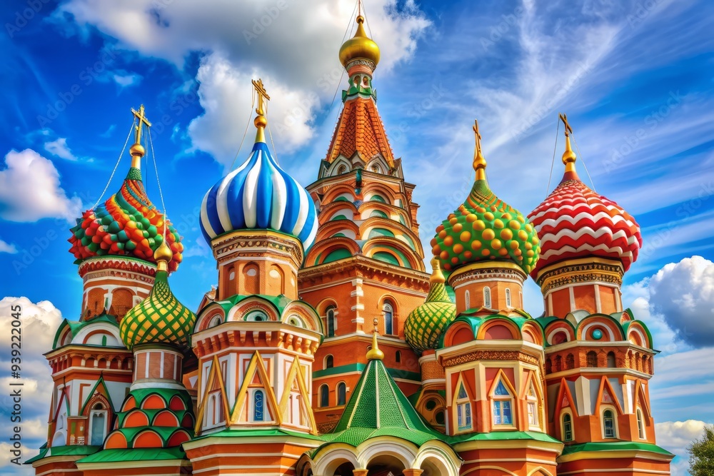 Russian Revival Revival: Onion domes, colorful tiles, folk art, decorative, vibrant Russian Revival Revival: Onion domes, colorful tiles, folk art, decorative, vibrant