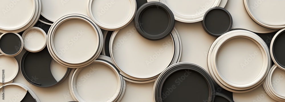 69. Elegant 3D geometric design with a fusion of shapes and a polished circle ceramic background 69. Elegant 3D geometric design with a fusion of shapes and a polished circle ceramic background