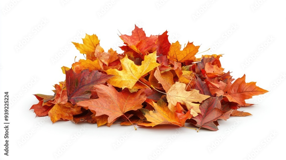 Pile of autumn colored leaves isolated on white background 3 dimension Pile of autumn colored leaves isolated on white background 3 dimension