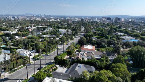 Beverly Hills At Los Angeles In California United States. Famous Luxury Neighborhood. Downtown Cityscape. Beverly Hills At Los Angeles In California United States. 