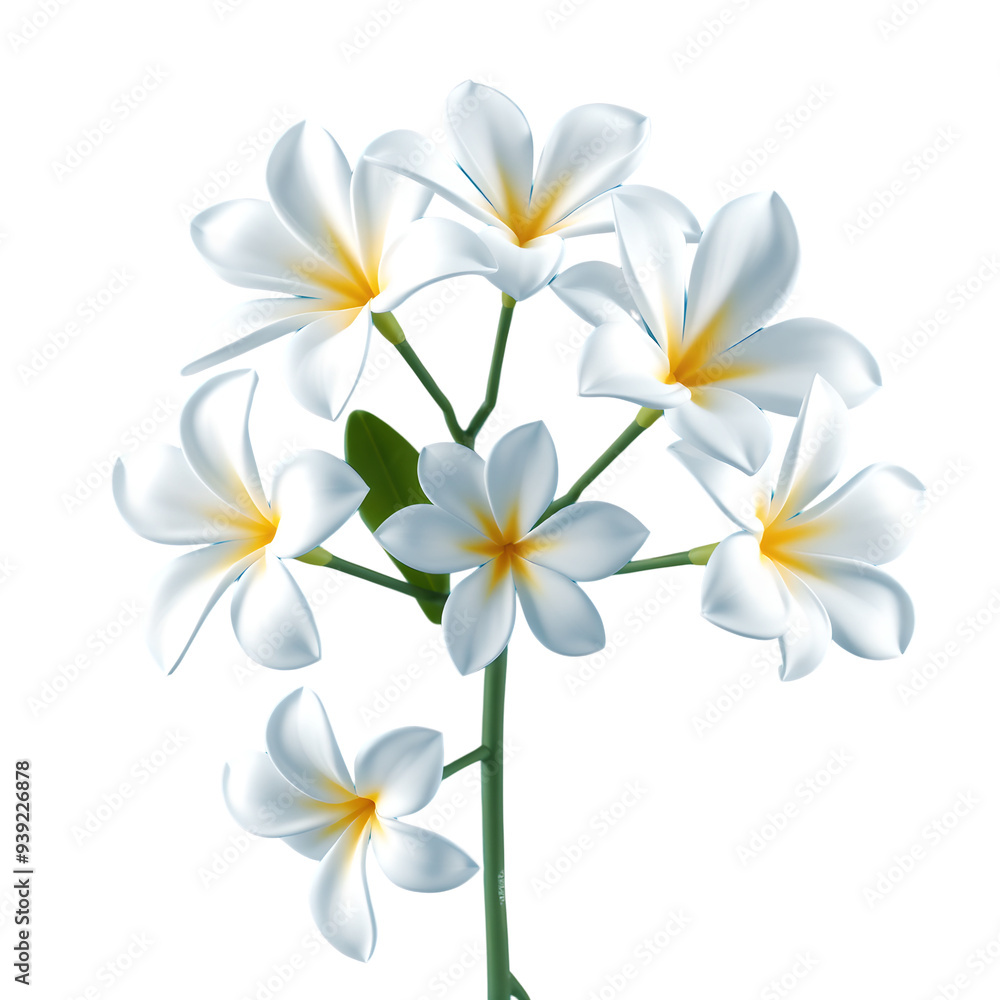 Naklejka premium Plumeria Flowers on Transparent Background