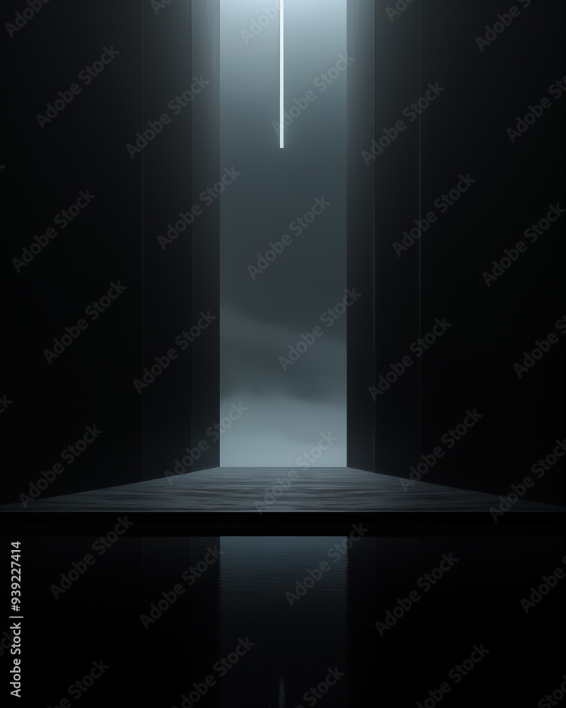 Dark room with light shining through Dark room with light shining through