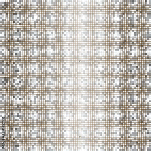 Disco ball silver gray mosaic pattern, shiny background. Metallic sequin foil or mirror backdrop. Abstract halftone wallpaper.