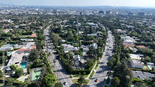 Beverly Hills At Los Angeles In California United States. Famous Luxury Neighborhood. Downtown Cityscape. Beverly Hills At Los Angeles In California United States.  photo