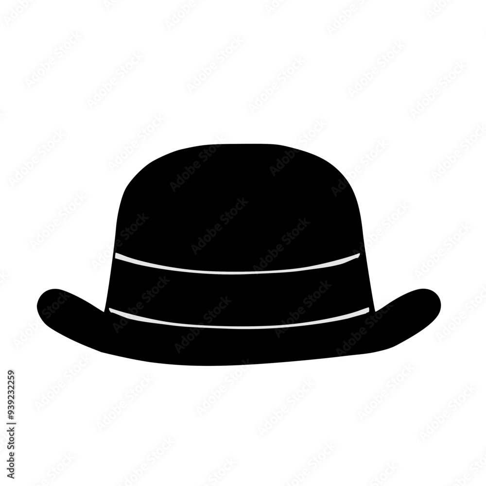 Black bowler hat , coke hat vector illustration Black bowler hat , coke hat vector illustration