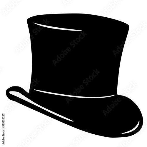 black top hat isolated, high hat 
