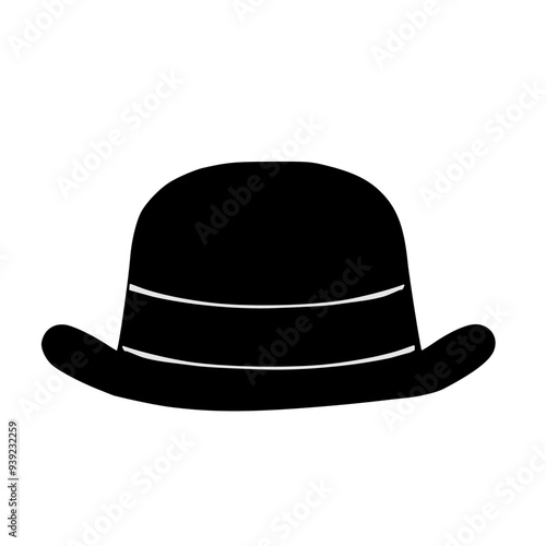 Black bowler hat , coke hat vector illustration
