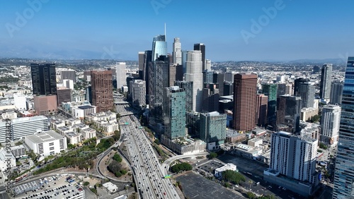 Highrise Buildings At Los Angeles In California United States. Corporate Buildings Scenery. Skyscrapers Background. Highrise Buildings At Los Angeles In California United States.  photo