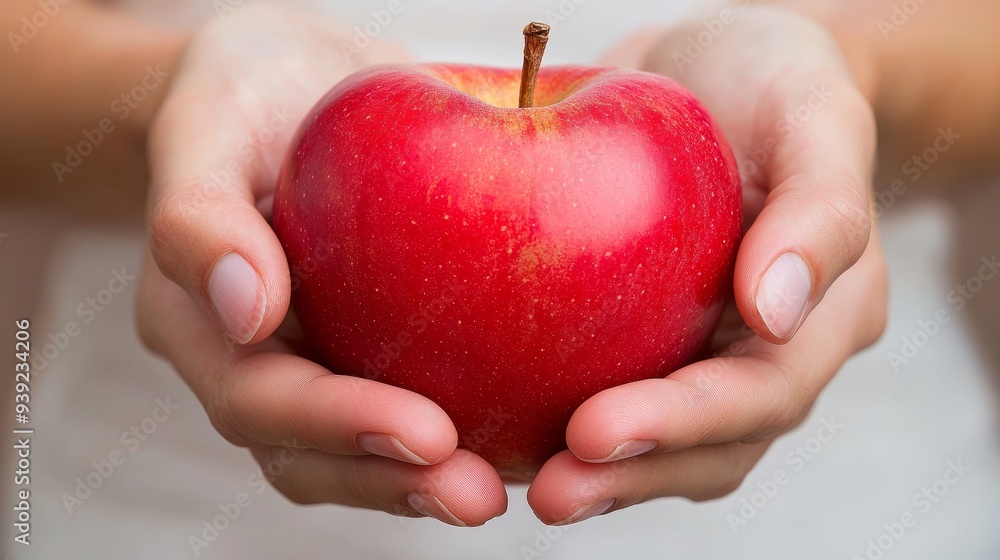 Red Apple in Hands Healthy Eating Fruit Diet Vitamin Nutrition Red Apple in Hands Healthy Eating Fruit Diet Vitamin Nutrition