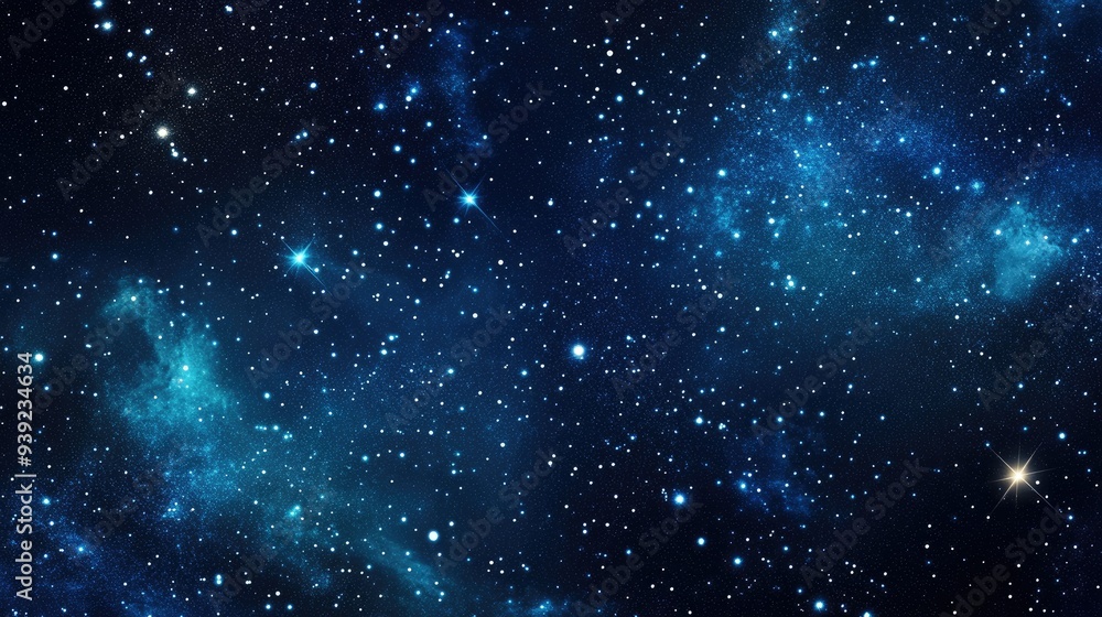 Fototapeta premium Galaxy shiny stars background fabric seamless print or textile vector background.