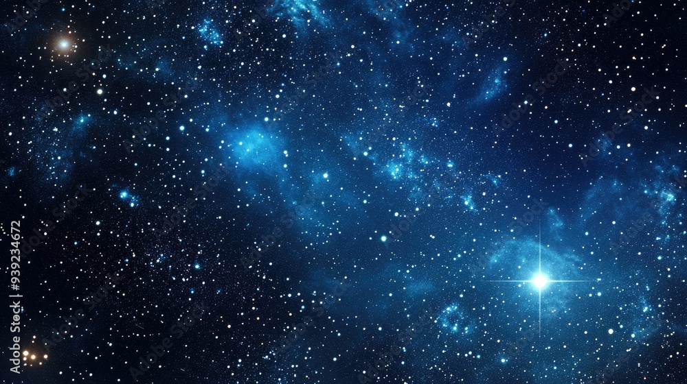 Fototapeta premium Galaxy shiny stars background fabric seamless print or textile vector background.