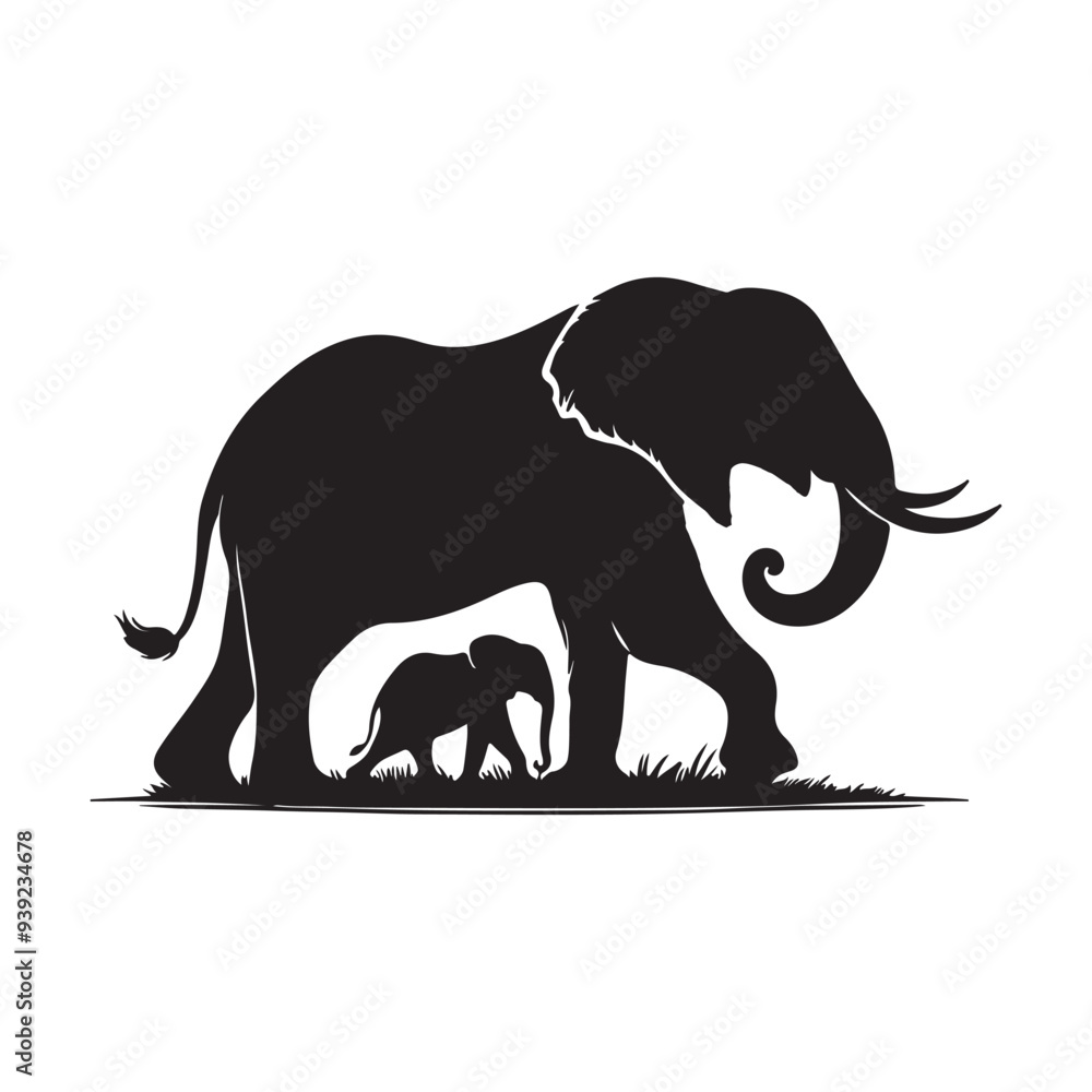 Obraz premium elephant silhouette vector