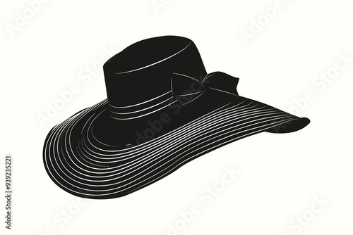 Sun Hat silhouette vector with white background