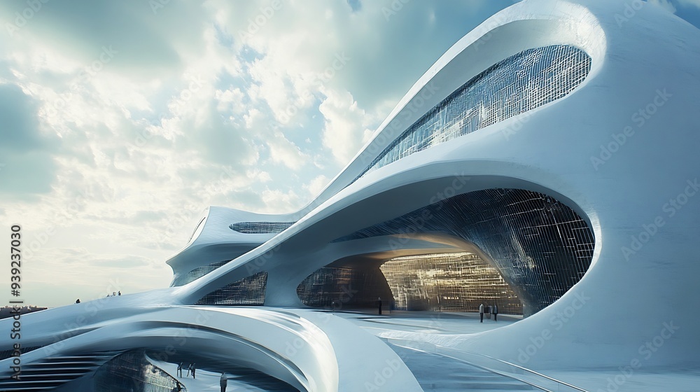 Fototapeta premium Futuristic Architectural Design with Curved Lines