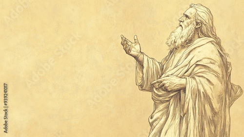 Illustration of Zophar’s Second Speech - Zophar Declaring That the Prosperity of the Wicked Is Temporary and Their Downfall Certain, Beige Background