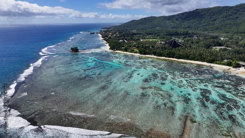 Anse Source D Argent At La Digue Island In Victoria Seychelles. Indian Ocean Beach. Africa Background. La Digue Island At Victoria. Tourism Landscape. Nature Seascape. Outdoors Travel. photo