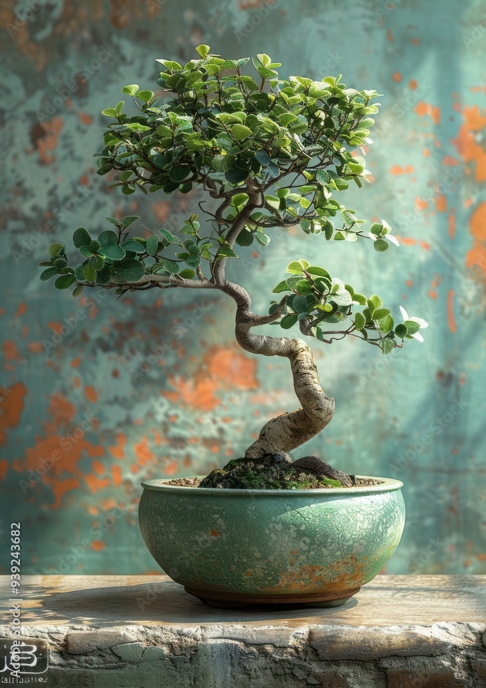 Vibrant Bonsai Tree with Red Berries in Artistic Setting Vibrant Bonsai Tree with Red Berries in Artistic Setting