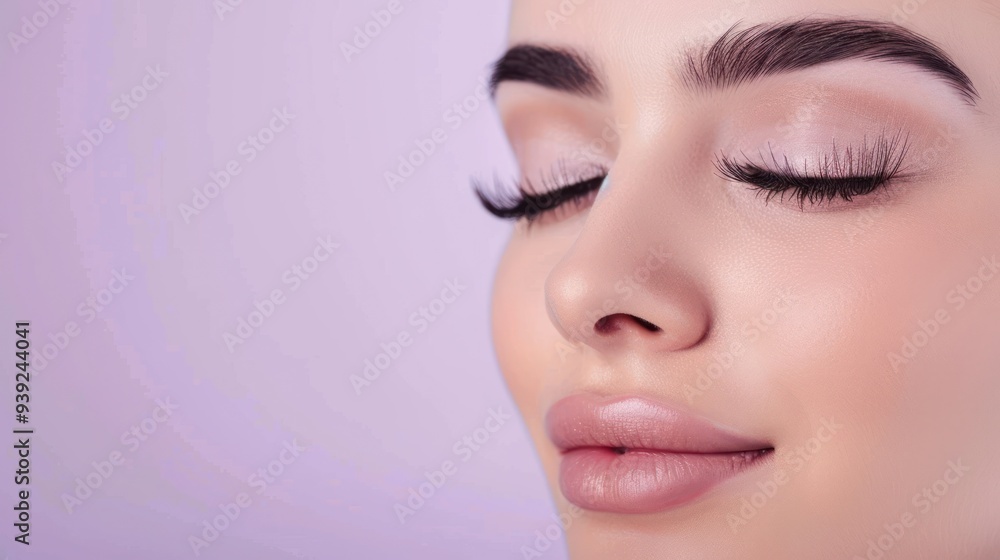 Beautiful Woman with Closed Eyes and Perfect Makeup Beautiful Woman with Closed Eyes and Perfect Makeup